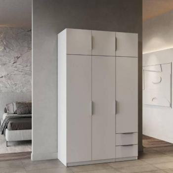 Armario Ghost Grande 6 Puertas y 2 Cajones Color Blanco Mate 203x119 Cm