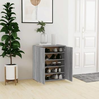 Zapatero gris Sonoma 60x35x70 cm madera contrachapada multicapa