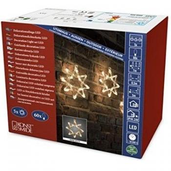Guirnalda luminosa LED de Navidad con 8 estrellas y 8 ramas