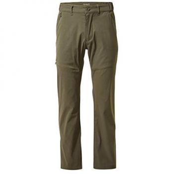 Craghoppers Eco-Friendly Stretch Kiwi Pro II Hiking Pants for Men - Dark Khaki, 30W Short