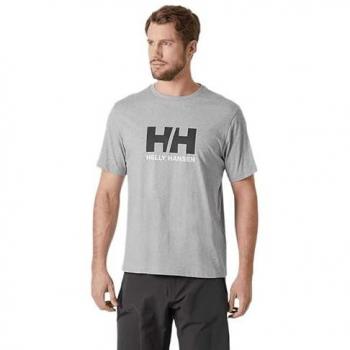 Camiseta Helly Hansen Logo 2.0 gris claro manga corta para hombre - Talla S