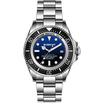 Automatic Watch - BOBROFF - Silver/Blue - Stainless Steel Bracelet - BF003