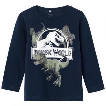 Camiseta infantil de manga larga Name It Nmmnijal Jurassic Sky Dark Sapphire