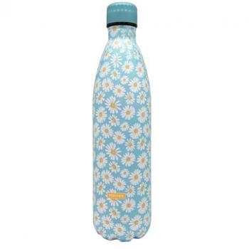 Botella Termo Doble Pared Margaritas 1L Nerthus - Acero Inoxidable, Mantiene Bebidas Frías y Calientes