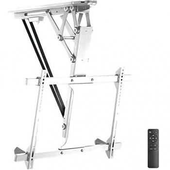 Soporte de techo motorizado para TV LCD-LED-Plasma, ajustable en altura y giratorio, 32-70 pulgadas (81 cm - 178 cm), VESA, color blanco