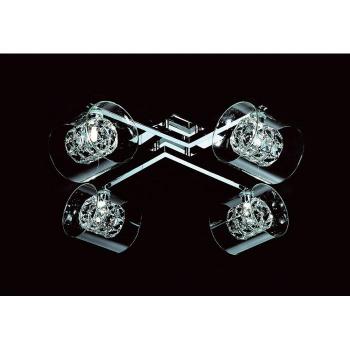 Plafón Sonja Chrome 4 bombillas 17cm, Impex Lighting - Impex Sonja Plafón 4 Luces Cristal Cromo Pulido