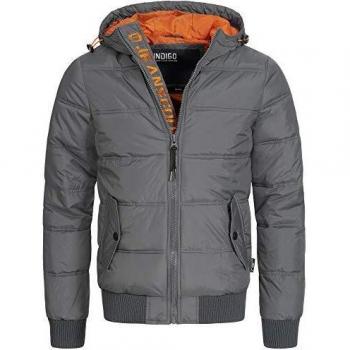 INDICODE Hombre Chaquetas con capucha De Abrigo De Invierno Chaqueta Acolchada Jacket Mens Coat Adrian 5061 Antracita M