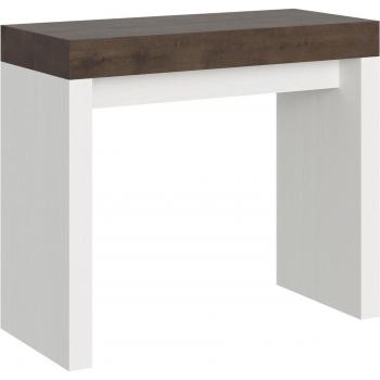 Consola Extensible 90x40/300 cm Roxell Mix Tapa Nogal - Estructura Fresno Blanco