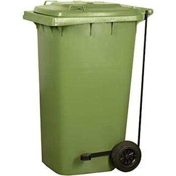 Denox DEN063 Contenedor Industrial 240 litros con Pedal, Verde, 240 L