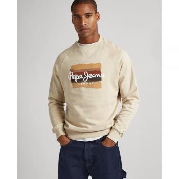 Sudadera Pepe Jeans Mun - Beige con Logo Estampado y 100% Algodón