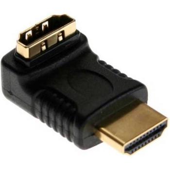 Adaptador HDMI InLine 90 Grados, Macho a Hembra, Conectores Dorados, Compatible 4K2K