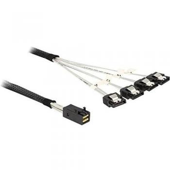 DeLock Cable Mini SAS HD SFF 8643 x4 macho > 4 x SATA hembra 0,5 m