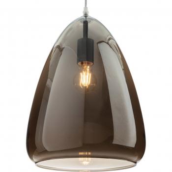 Colgante Willis Cromo con cristal ahumado 1 bombilla 38cm