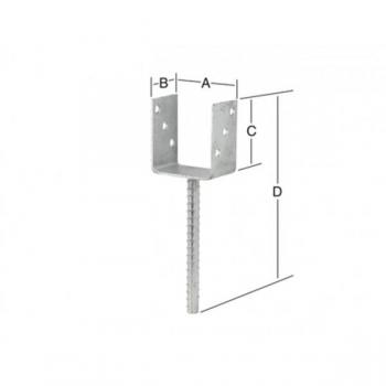 Zapato de soporte ligero 71 x 60 x 100 mm, galvanizado, con certificación CE