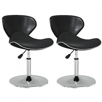 Sillas de comedor 2 unidades cuero sintético negro