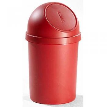 Contenedor de Basura Push de Plástico helit, Volumen 45 l, Set de 2, Dimensiones HxØ 700 x 400 mm, Rojo