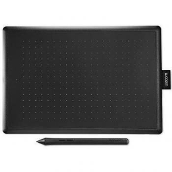 Wacom One by Wacom Medium - Tableta gráfica con lápiz digital sensible a la presión, compatible con Windows, Mac y Chromebook, óptima para oficina en casa y e-learning, color negro y rojo