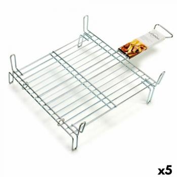 Parrilla Doble 40 x 40 cm Acero Zincado - Cocina - Plateado (5 Unidades)
