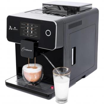 Máquina espresso Acopino Cremona negra, totalmente automática, capacidad de 1,7 L