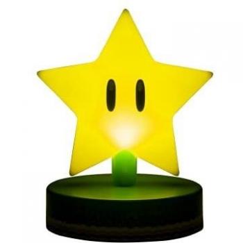Paladone Mario Super Star 3D Icon Light BDP | Producto Oficial Coleccionable Nintendo | Idea de Regalo único | Luz Nocturna Brillante o lámpara de Escritorio | Funciona con 2 Pilas AAA, Amarillo