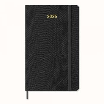 Agenda Moleskine 2025 Semana Vista Piel Vegana Tapa Blanda Grande Negra