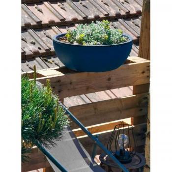 Maceta Redonda Riviera Coupe Granit Ø 40 cm - Plástico Azul