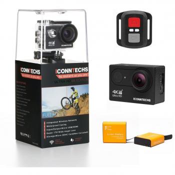 ICONNTECHS IT Cámara Deportiva 4K Cámara de Acción Sumergible Buceo Ángulo de Visión de 170 Grados Cámaras de Casco Videocámaras Acuáticas con WiFi y Mando a Distancia