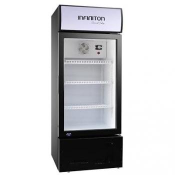 Frigo Cooler Infiniton FCL223 131x50 Negro E Botel, Vitrina Frigorífica de 127 cm, Clase E, Display luminoso superior, Puerta de cristal, Static Cooling System, Luz LED, R