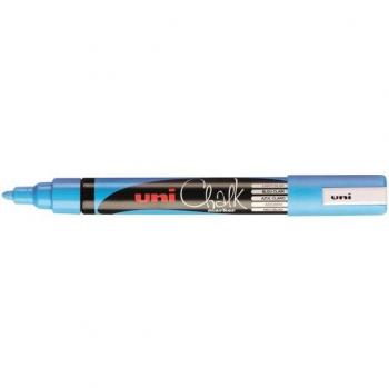 Uni-Ball Marcador de Tiza Líquida PWE-5M Azul Claro - Paquete de 6