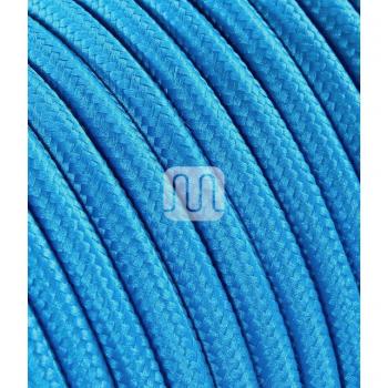 Cavo Eléctrico Redondo de Tela Color Turquesa 2x0,75 mm - 3 Metros para Lámparas y Abat-Jours
