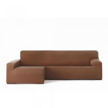 Funda de sofá elástica para chaise longue brazo largo izquierdo Eysa Bronx, color marrón, dimensiones 170 x 110 x 310 cm, máxima calidad, fabricación nacional