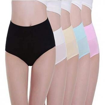 TUUHAW Braguita de Talle Alto Algodón para Mujer Pack de 5 Culotte Bragas de Cintura Alta Cómodo Talla Multicolor-2 S