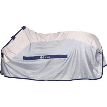 Manta Antimoscas Impermeable con Cuello Desmontable Bucas Buzz-Off Lluvia - Gris/Azul