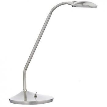 Lámpara de mesa Wellington de cromo satinado con LED y 1 luz