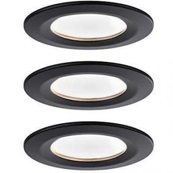 Luminaria Empotrable LED Nova Coin 3x6,5W Dimmable 3 Niveles IP44 Negro Mate