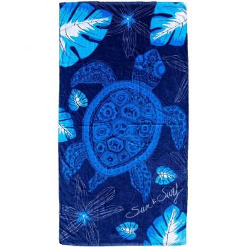 TOALLA ESTAMPADA TORTUGA ACUARIO 90X170CM