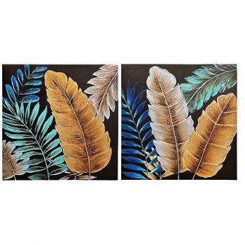 Set de 2 Lienzos Flores Pintados a Mano 60x3x60 cm - Agrega Estilo y Personalidad