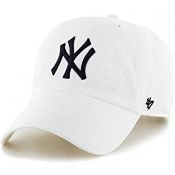 47 Brand New York Yankees MLB Clean Up Cap - Men's White Cap, One Size, Strapback Closure