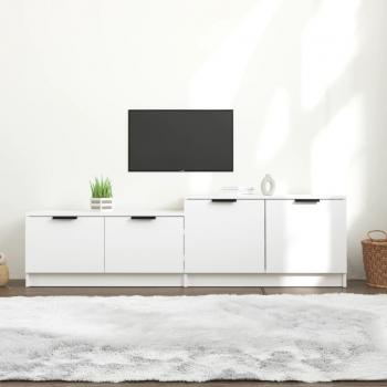 Soporte para TV blanco 158,5x36x45 cm Madera multicapa