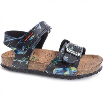 Sandalias Pablosky Bio de Piel para Niños en Azul, Materiales Reciclados y Cierre Adherente