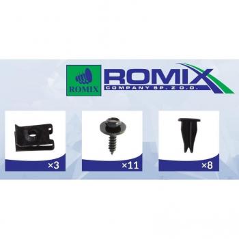 Pasador de revestimiento del ala ROMIX ROM 91001 - Tipo: Pasador de revestimiento; Características: Diseño específico para la instalación en vehículos, fabricado con materiales duraderos, resistente a la corrosión, fácil de instalar y