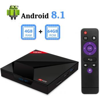 Sidiwen X88 MAX + Android 8.1 TV Box, 4GB RAM 64GB ROM RK3328 Quad-Core con 2.4G / 5G Doble Banda WiFi Bluetooth 4.1 Soporte 4K 3D, Smart TV Box