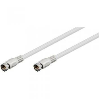 Cable Coaxial Antena 2,5 m F-F (80 dB, Doble Apantallado) Blanco