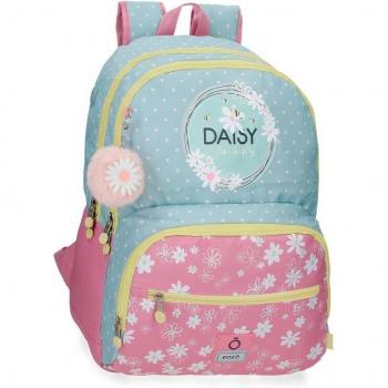 Mochila Escolar Enso Daisy con Doble Compartimento y Adaptable a Carro, 43-44cm, Color Rosa