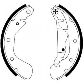 Juego de zapatas de freno HELLA 8DB 355 001-301 para OPEL Corsa C con levier de freno a mano