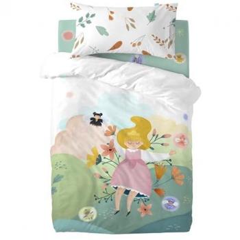 Juego de Funda Nórdica Multicolor Mr. Fox Dreaming para Cuna de Bebé 2 Piezas, 100% Algodón, Calidad 150, Dimensiones 115x145 cm (Maxicuna)