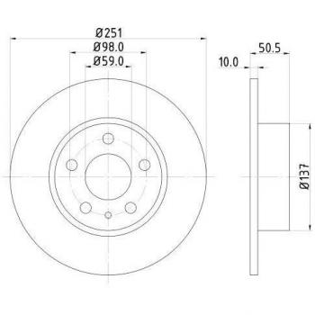 Disco de freno Hella PRO 8DD 355 101-971 para Alfa Romeo 147 y 156, recubierto y sólido