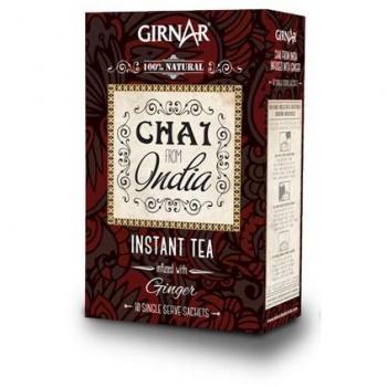 GIRNAR - Té Negro Instantáneo Chai De La India Con Jengibre 100% Natural Girnar 10 Bolsitas