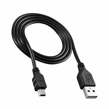 Cable USB 2.0 Tipo A a Mini Tipo B 4P Macho 70cm Negro para Carga de Dispositivos MP3, MP4, MP5 y Cámaras Digitales