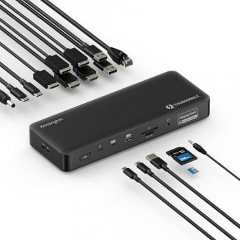 Docking Station Kensington SD5920T EQ Thunderbolt 4 Cuádruple 4K con Tecnología DisplayLink, Carga Rápida de 100W, Puertos HDMI, DP y Ethernet